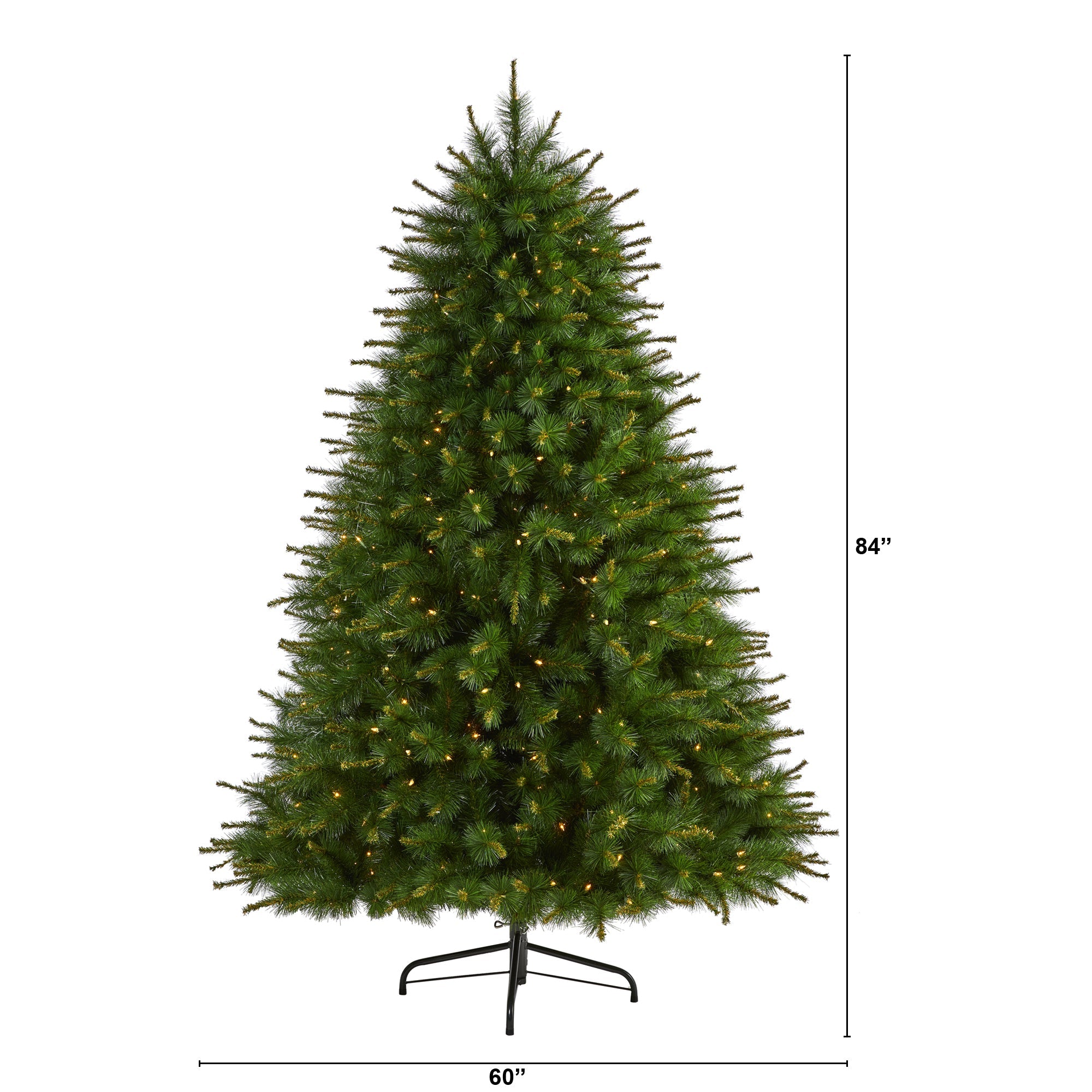 7' New England Pine Artificial Christmas Tree with 400 Clear Lights
