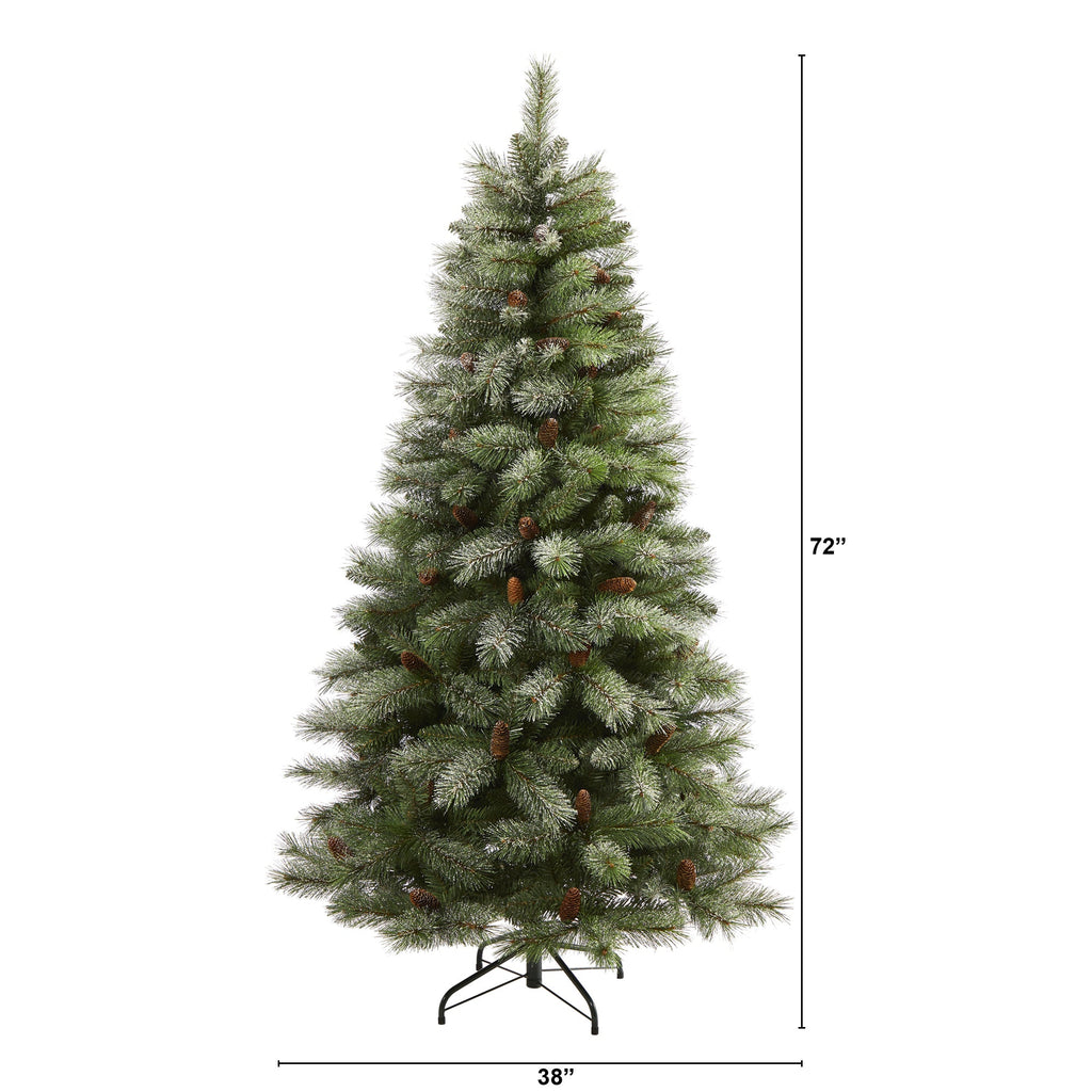 6' Snowed French Alps Mountain Pine Artificial Christmas Tree
