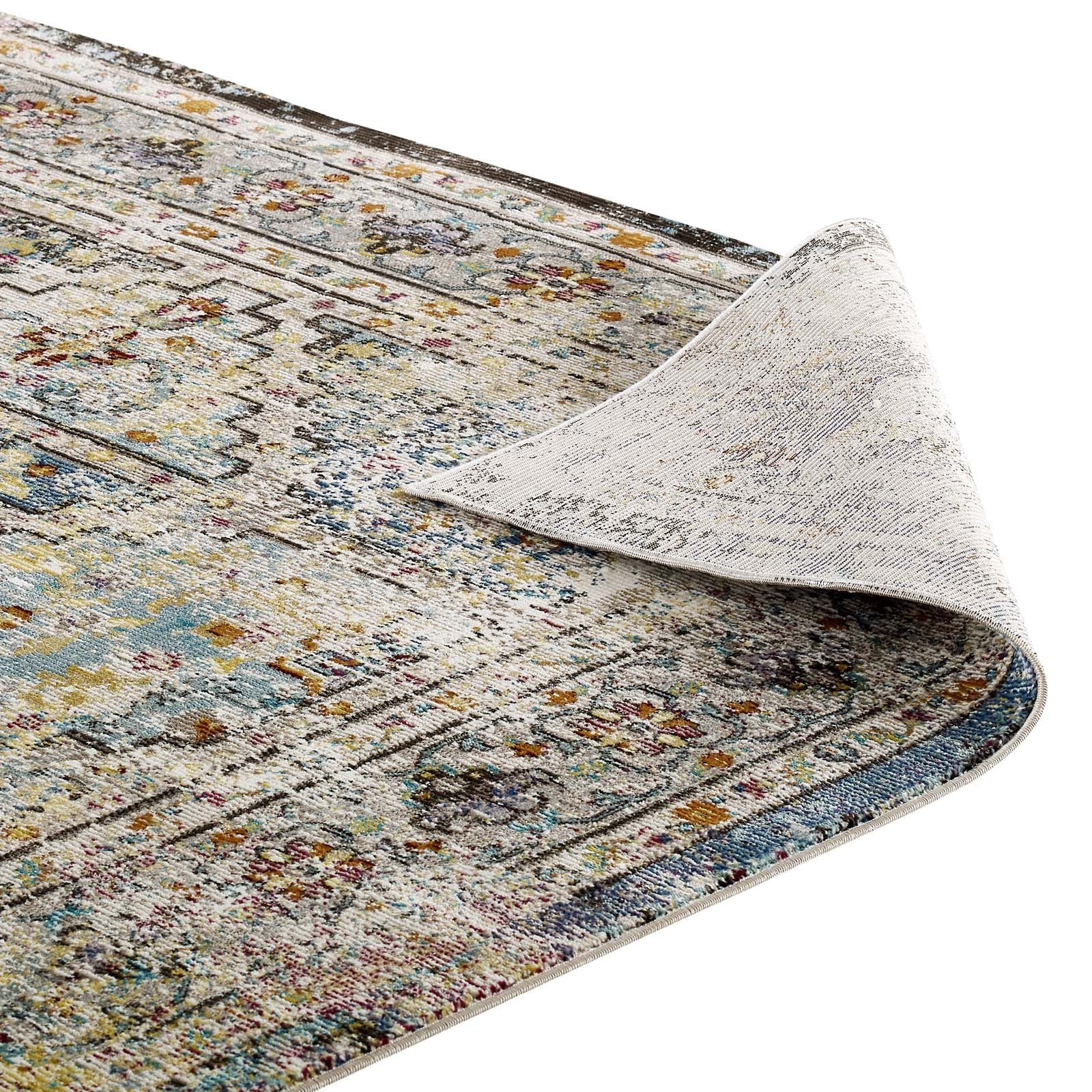 Success Jacinda Distressed Vintage Floral Vintage Medallion 5x8 Area Rug by Modway