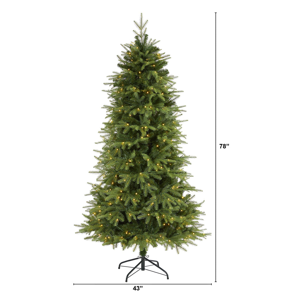 6.5' Vancouver Fir 'Natural Look' Artificial Christmas Tree w/ 400 Clear LED
