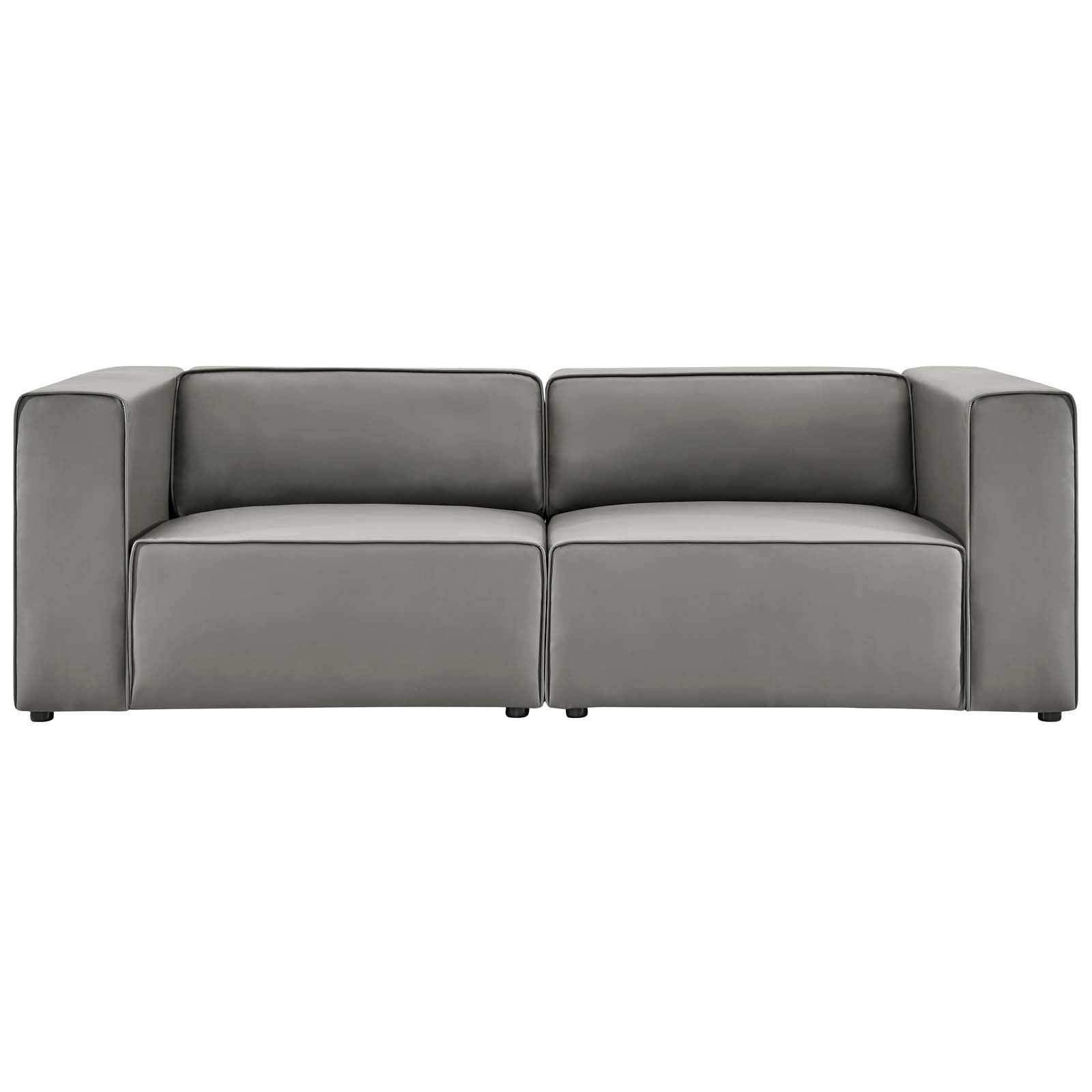 Mingle 2-Piece Vegan Leather Sectional Sofa Loveseat by Modway