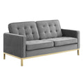 Loft Gold Stainless Steel Leg Performance Velvet Loveseat by Modway