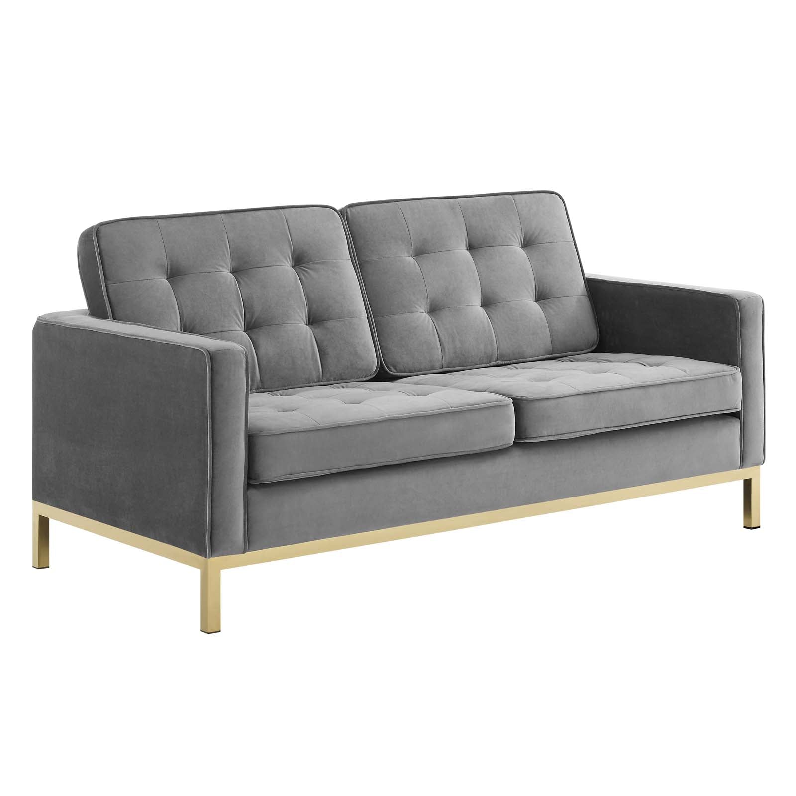 Loft Gold Stainless Steel Leg Performance Velvet Loveseat by Modway