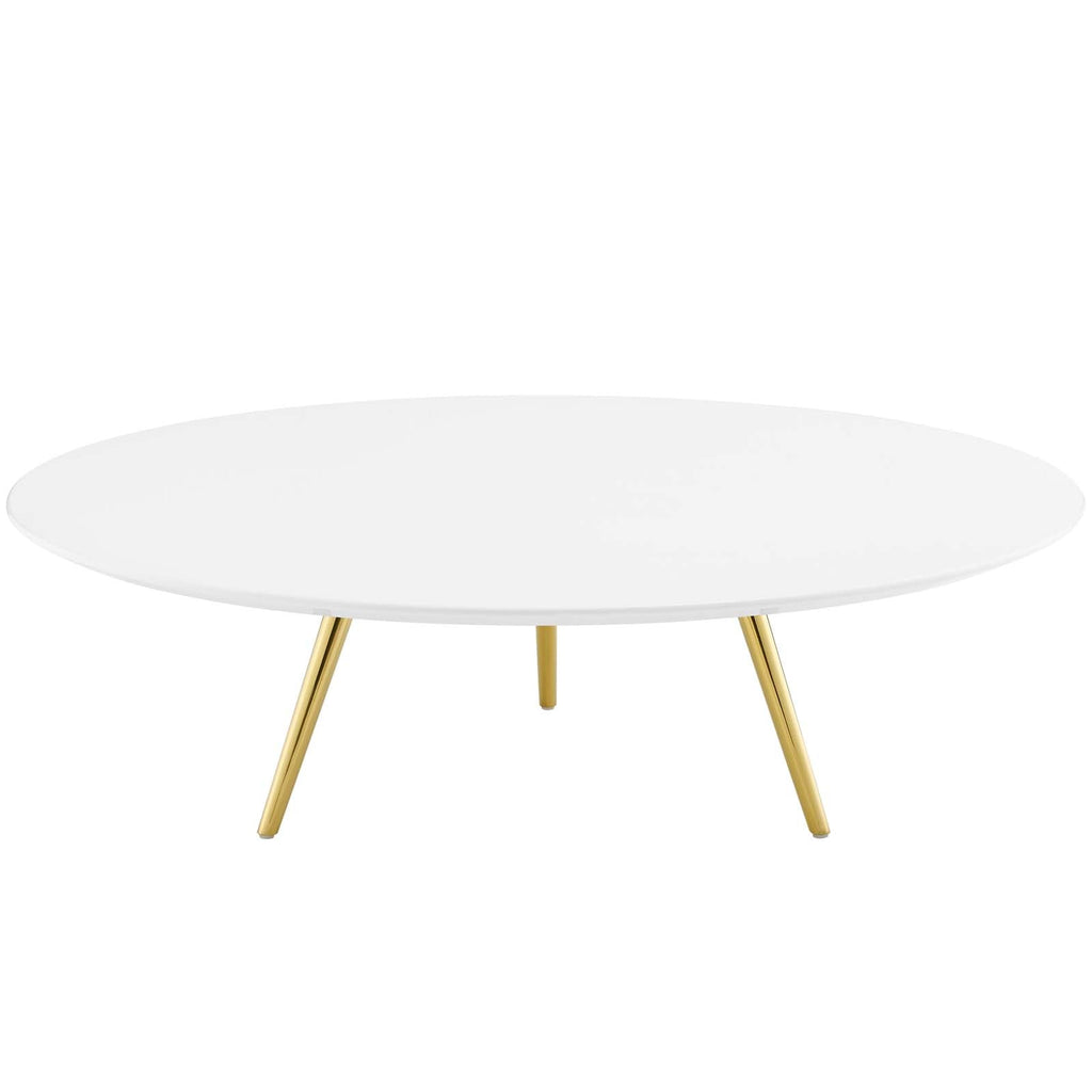 Lippa 48" Round Wood Coffee Table with Tripod Base by Modway