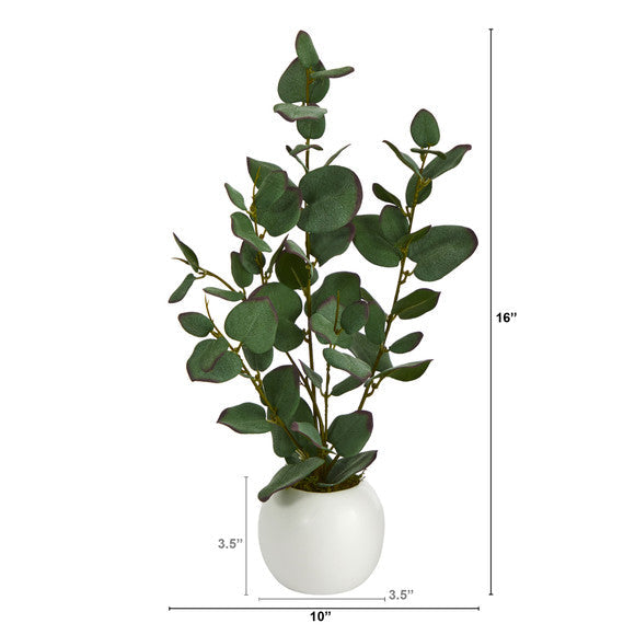 21" Olive Artificial Plant in White Planter