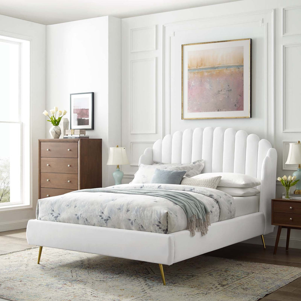 Lana Performance Velvet Queen Wingback Platform Bed by Modway