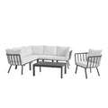 Riverside 7 Piece Outdoor Patio Aluminum Set by Modway