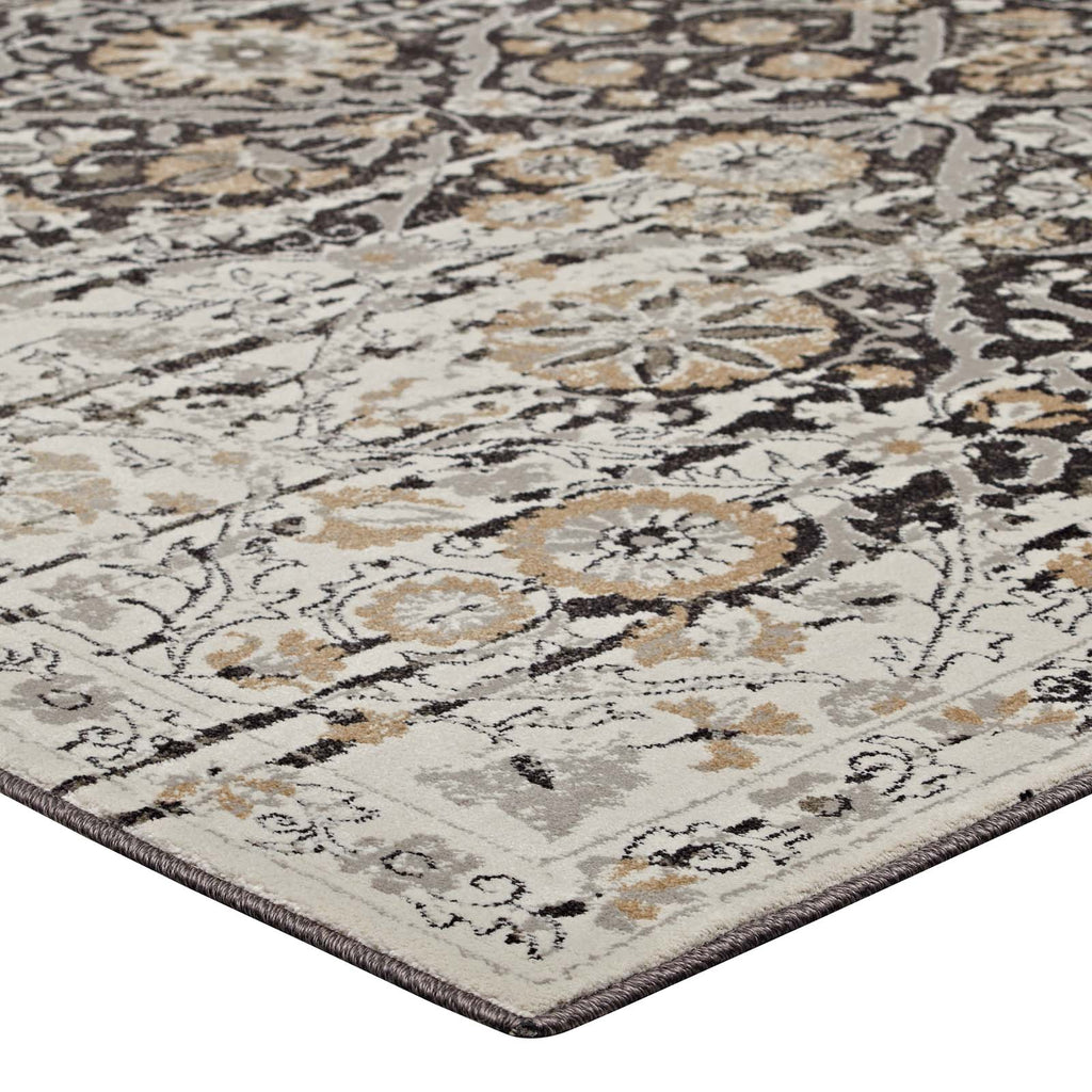 Ganesa Distressed Diamond Floral Lattice 8x10 Area Rug by Modway