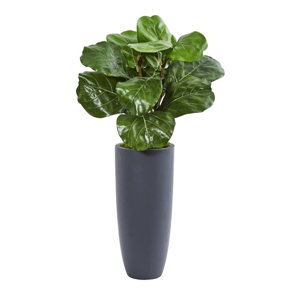 36"  Fiddle Leaf Artificial Plant in Gray Planter