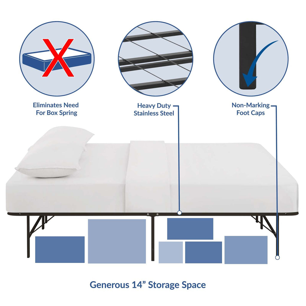 Horizon Stainless Steel Queen Bed Frame by Modway