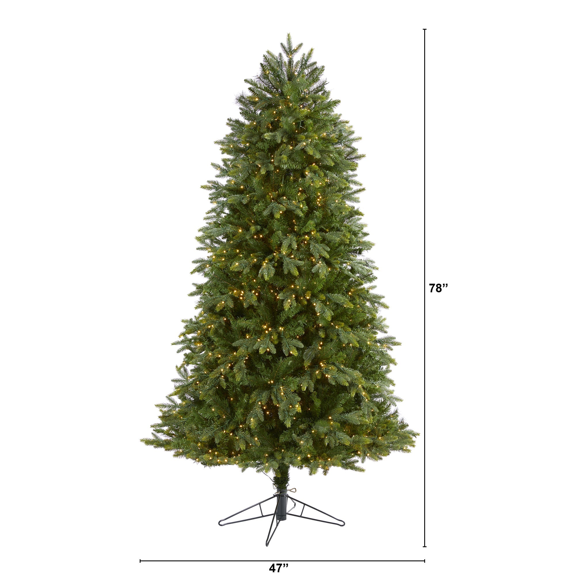 6.5' Oregon Fir Artificial Christmas Tree w/ 1350 Warm White LED Lights
