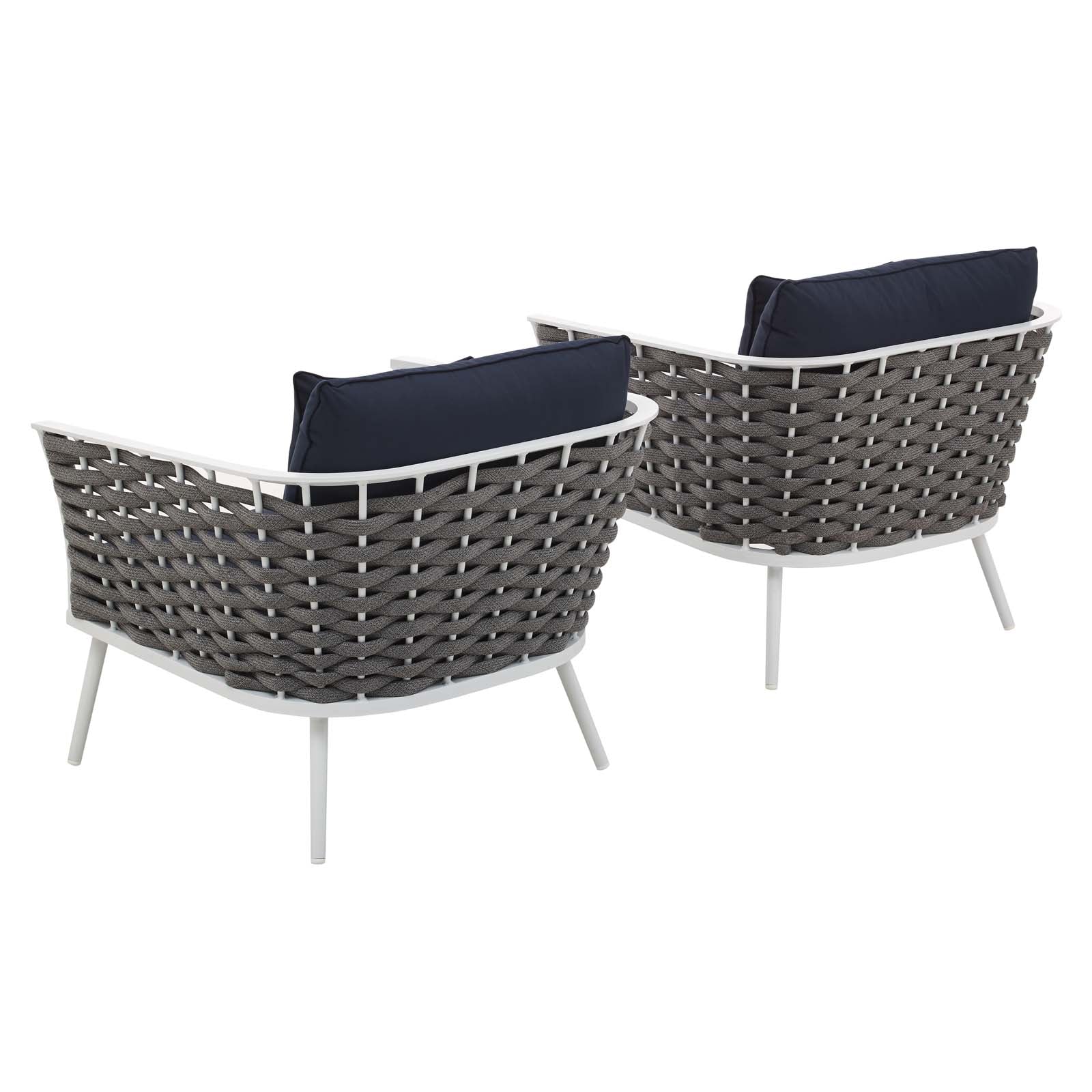 Stance Outdoor Patio Aluminum Armchair Set of 2 by Modway