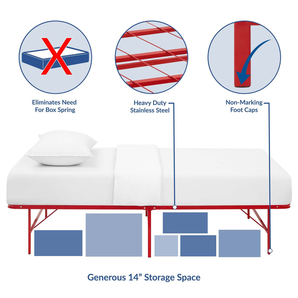 Horizon Stainless Steel Twin Bed Frame by Modway