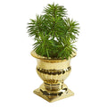 Spiky Succulent Artificial Plant in Gold Urn