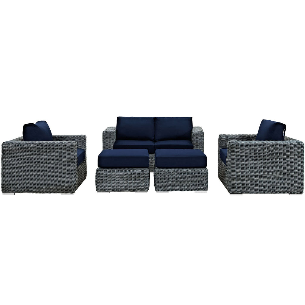 Summon 5 Piece Outdoor Patio Sunbrella¨ Sectional Set by Modway