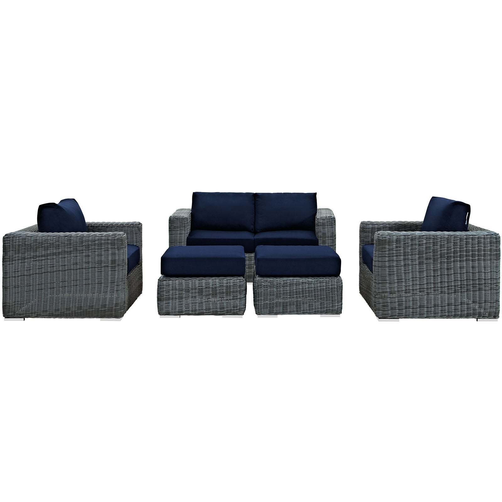 Summon 5 Piece Outdoor Patio Sunbrella¨ Sectional Set by Modway