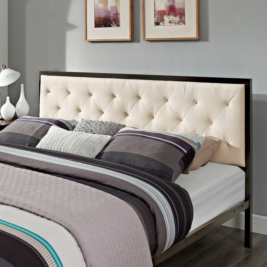 Mia Fabric King Bed by Modway