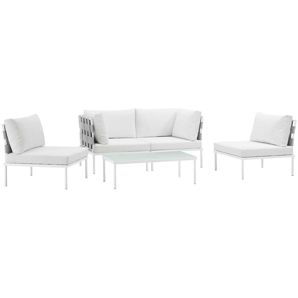 Harmony 5 Piece Outdoor Patio Aluminum Sectional Sofa Set by Modway