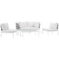 Harmony 5 Piece Outdoor Patio Aluminum Sectional Sofa Set by Modway