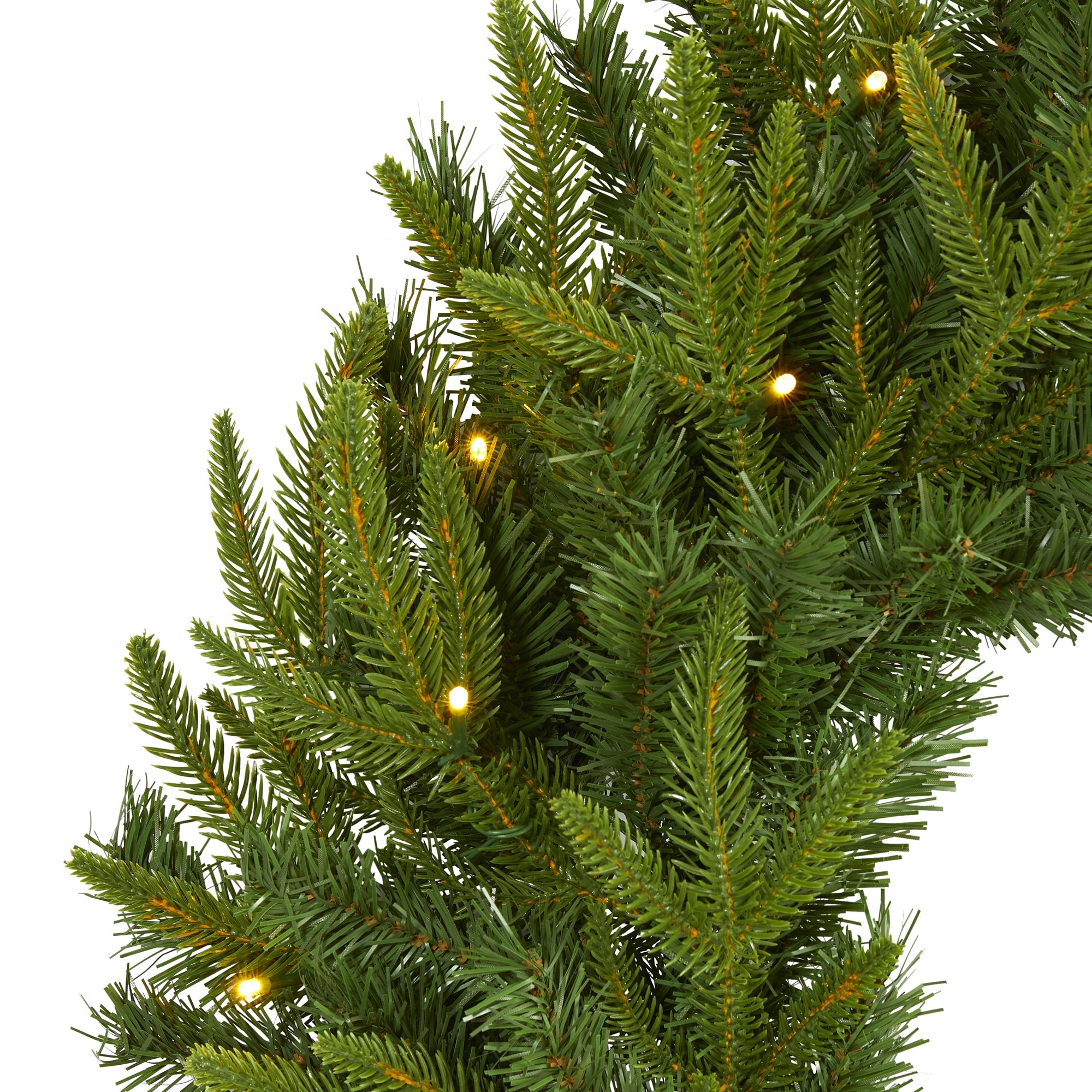 24" Long Pine Artificial Christmas Wreath with 35 Clear LED Lights