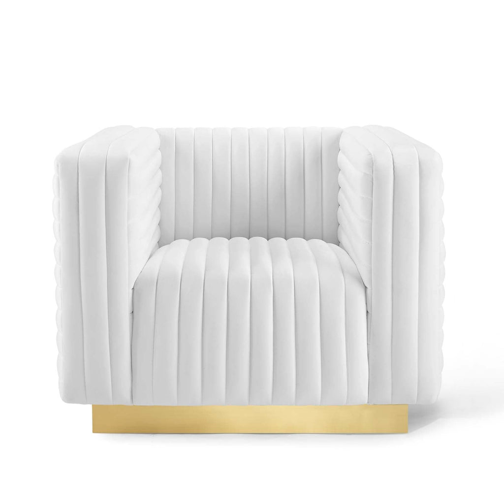 Charisma Channel Tufted Performance Velvet Accent Armchair by Modway