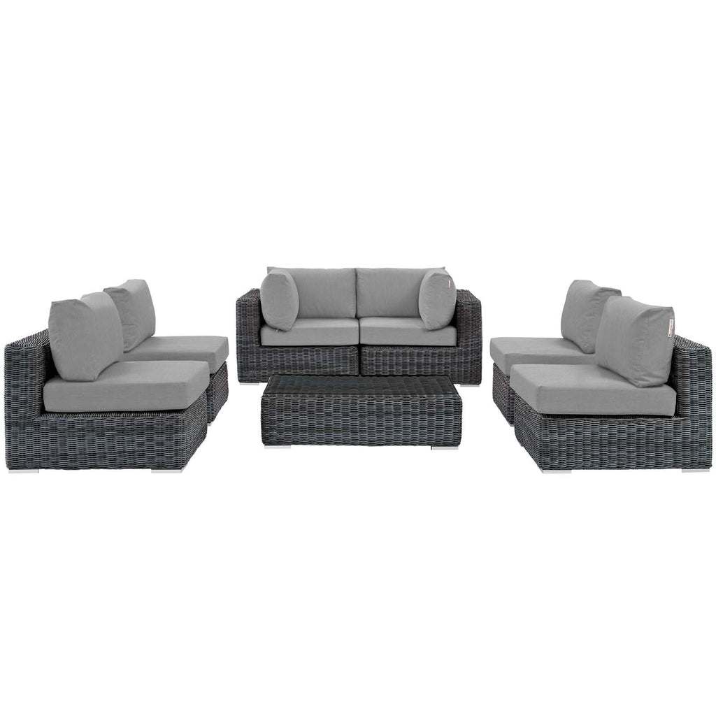 Summon 7 Piece Outdoor Patio Sunbrella¨ Sectional Set by Modway