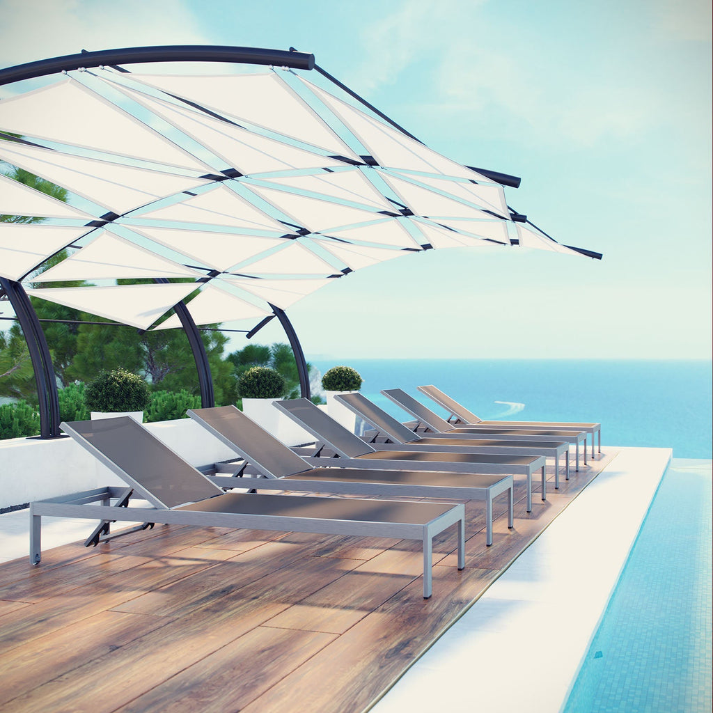Shore Outdoor Patio Aluminum Chaise Set of 6 by Modway