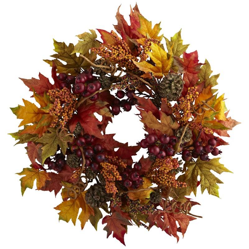 24"  Maple and Berry Wreath