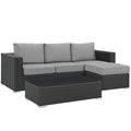 Sojourn 3 Piece Outdoor Patio Sunbrella¨ Sectional Set by Modway