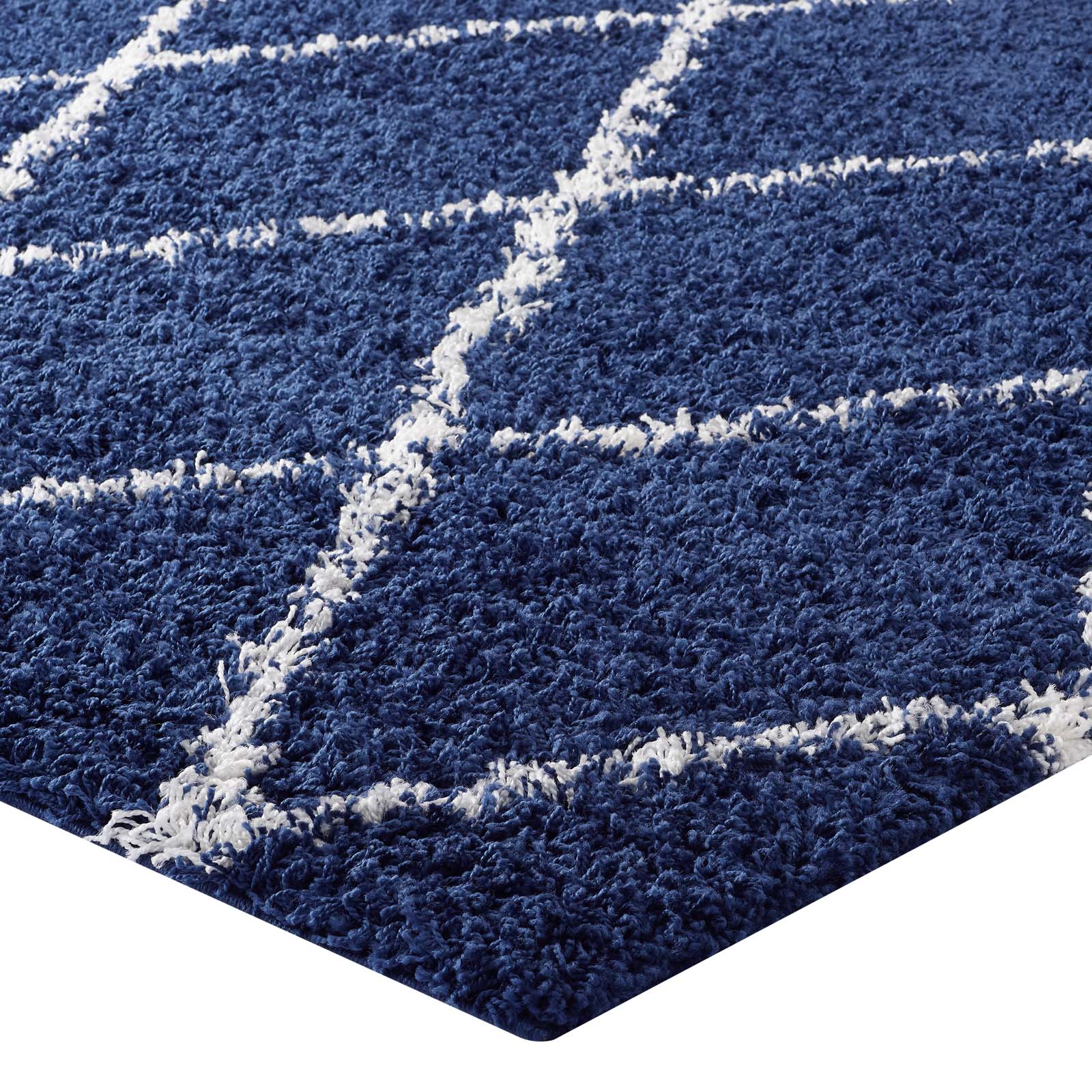 Toryn Diamond Lattice 5x8 Shag Area Rug by Modway