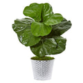 22"  Fiddle Leaf Artificial Plant in Decorative Planter