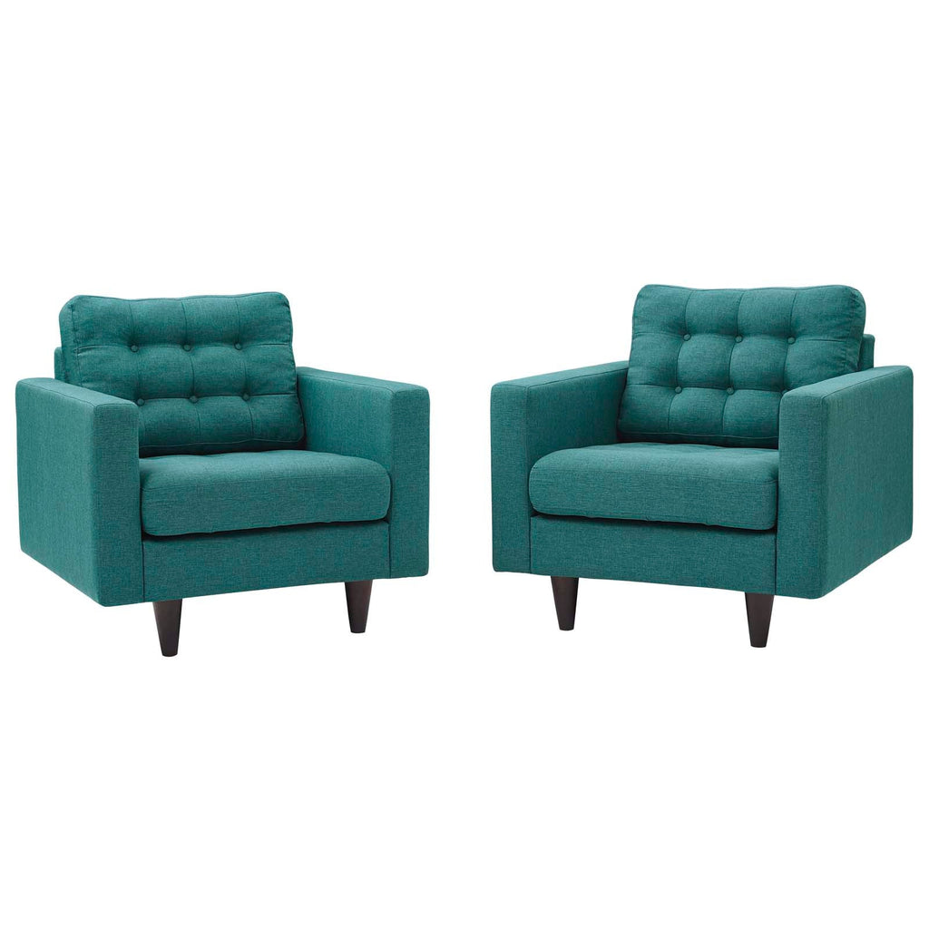 Empress Upholstered Fabric Armchair Set of 2 by Modway