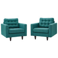 Empress Upholstered Fabric Armchair Set of 2 by Modway