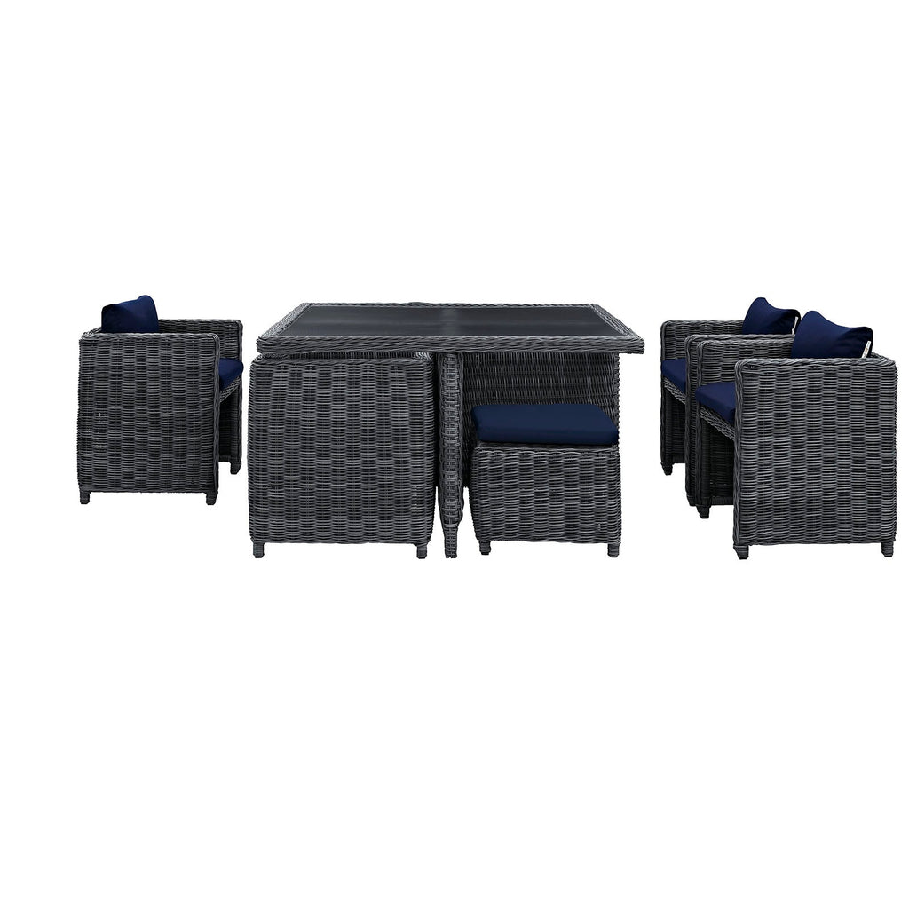 Summon 9 Piece Outdoor Patio Sunbrella¨ Dining Set by Modway