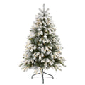 5' Flocked South Carolina Spruce Artificial Christmas Tree w300 Clear Lights