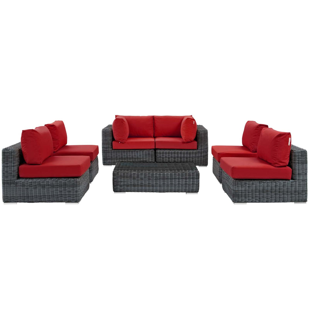 Summon 7 Piece Outdoor Patio Sunbrella¨ Sectional Set by Modway