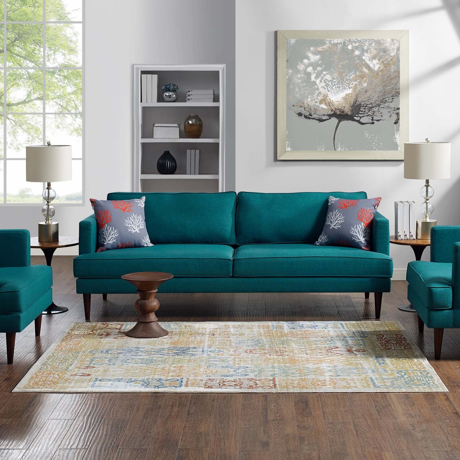 Solimar Distressed Southwestern Aztec 8x10 Area Rug by Modway
