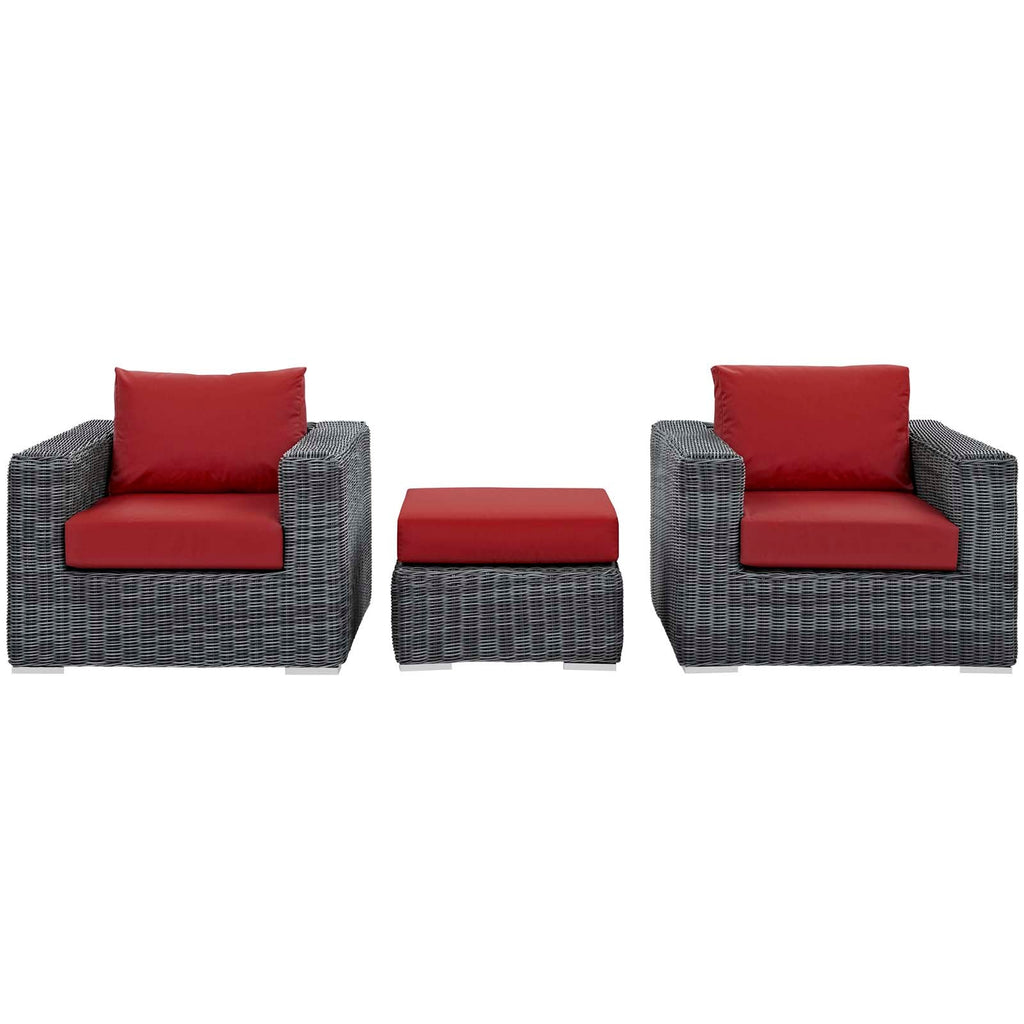 Summon 3 Piece Outdoor Patio Sunbrella¨ Sectional Set by Modway