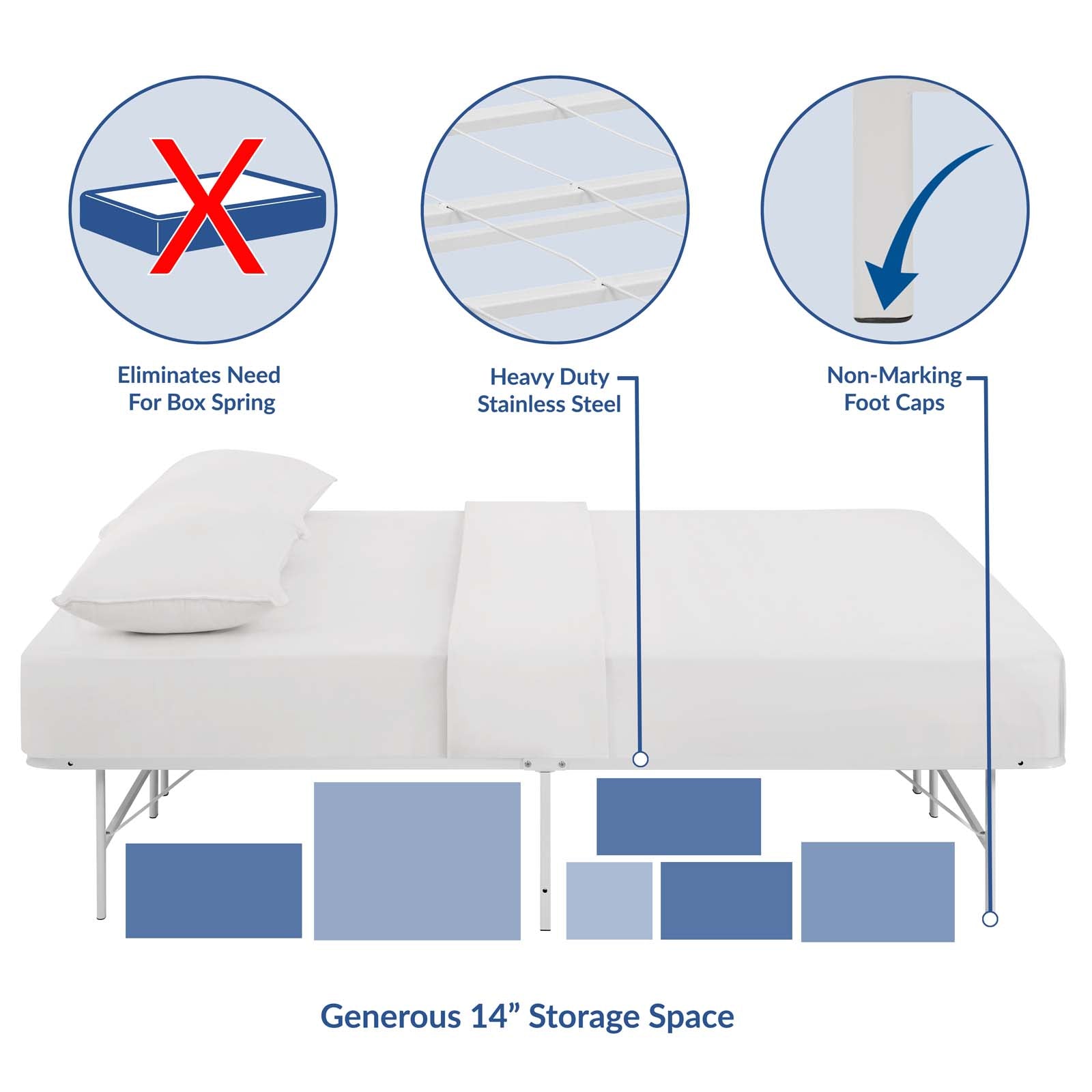 Horizon Stainless Steel Full Bed Frame by Modway