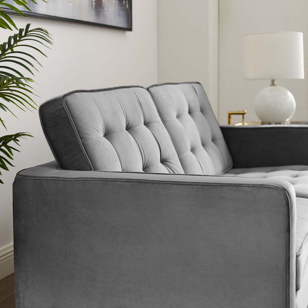 Loft Gold Stainless Steel Leg Performance Velvet Loveseat by Modway