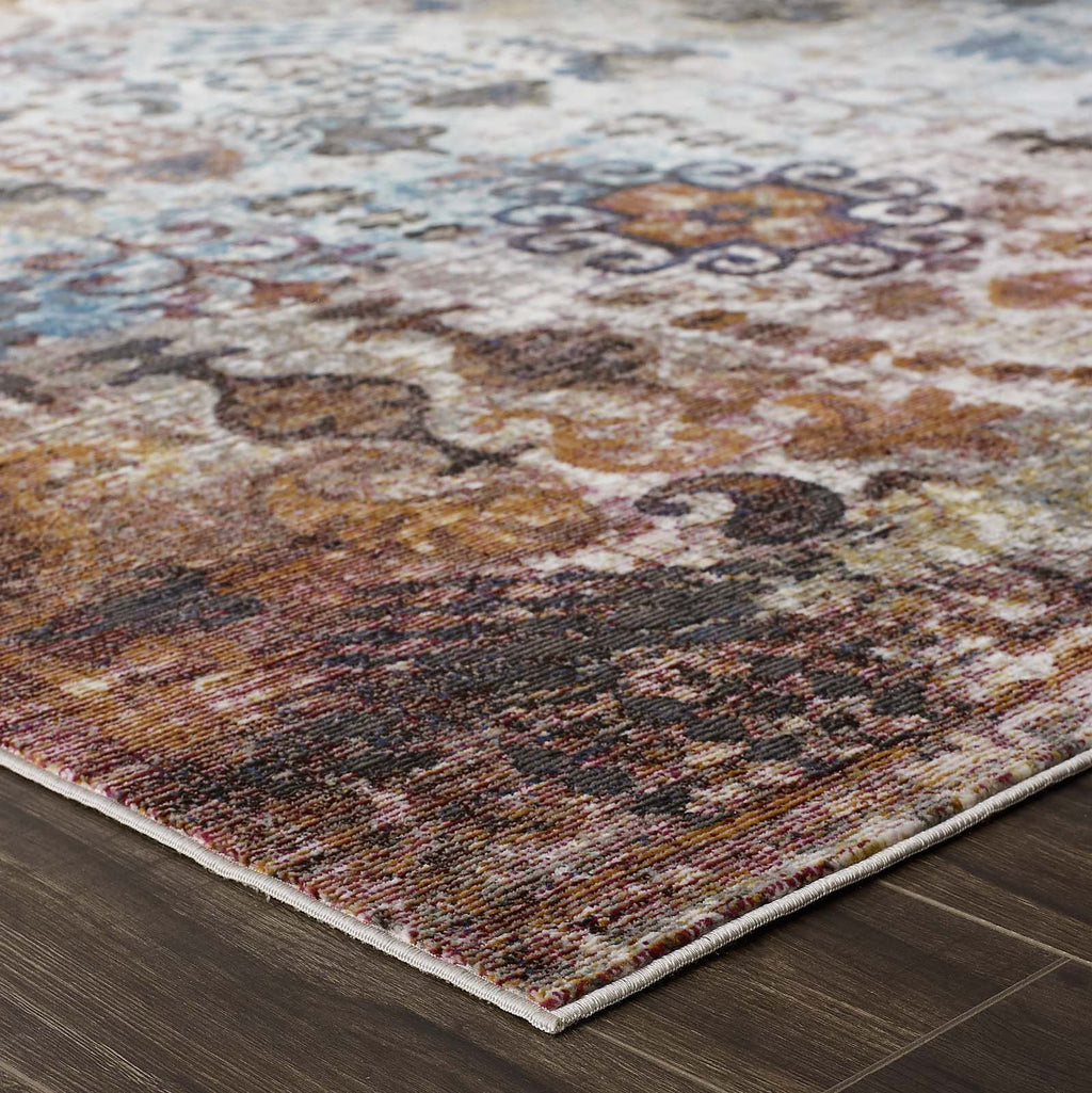 Success Tahira Transitional Distressed Vintage Floral Moroccan Trellis 4x6 Area Rug by Modway