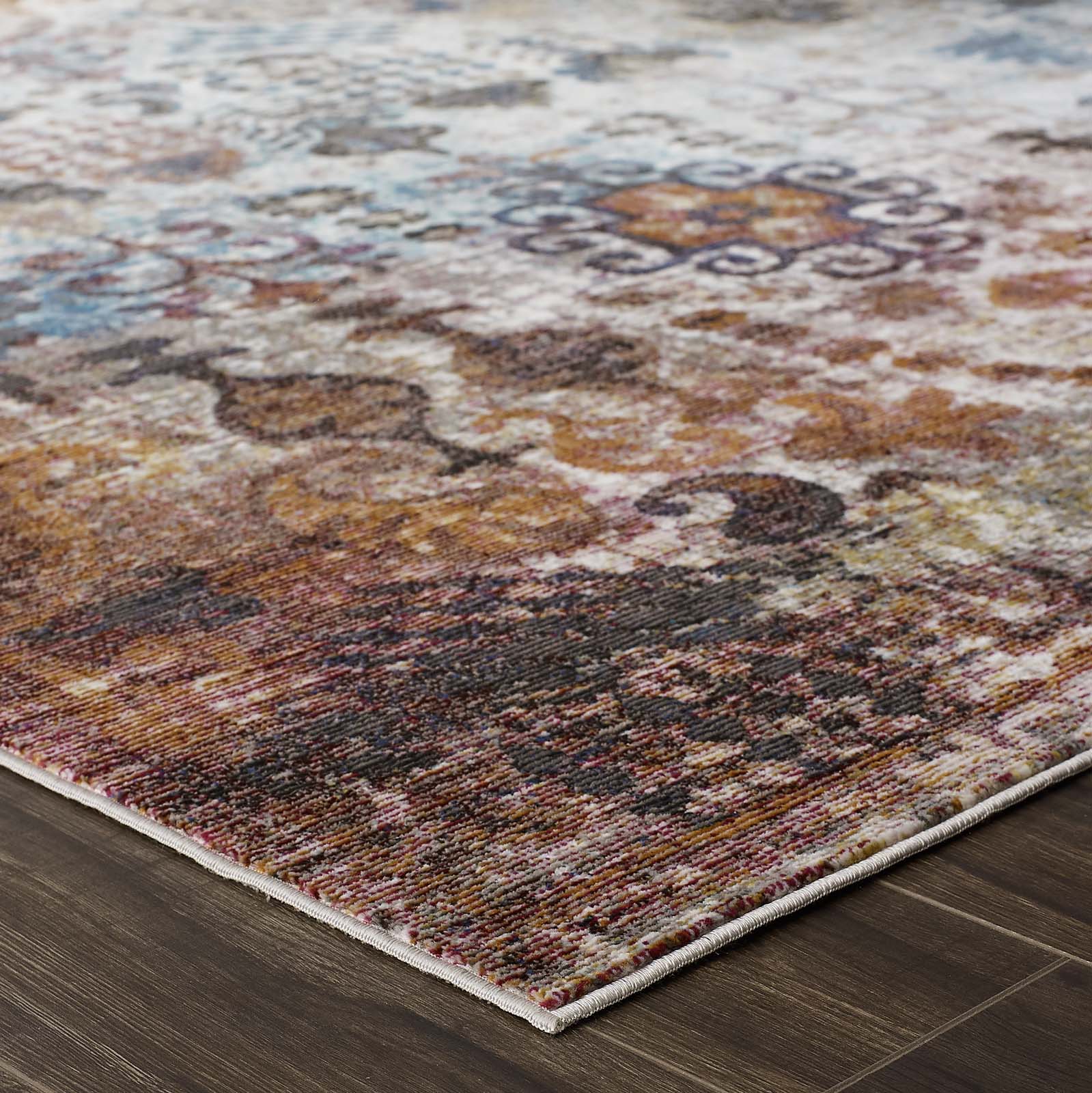 Success Tahira Transitional Distressed Vintage Floral Moroccan Trellis 4x6 Area Rug by Modway