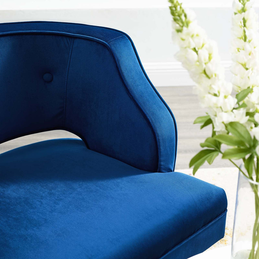 Traipse Button Tufted Open Back Performance Velvet Armchair by Modway