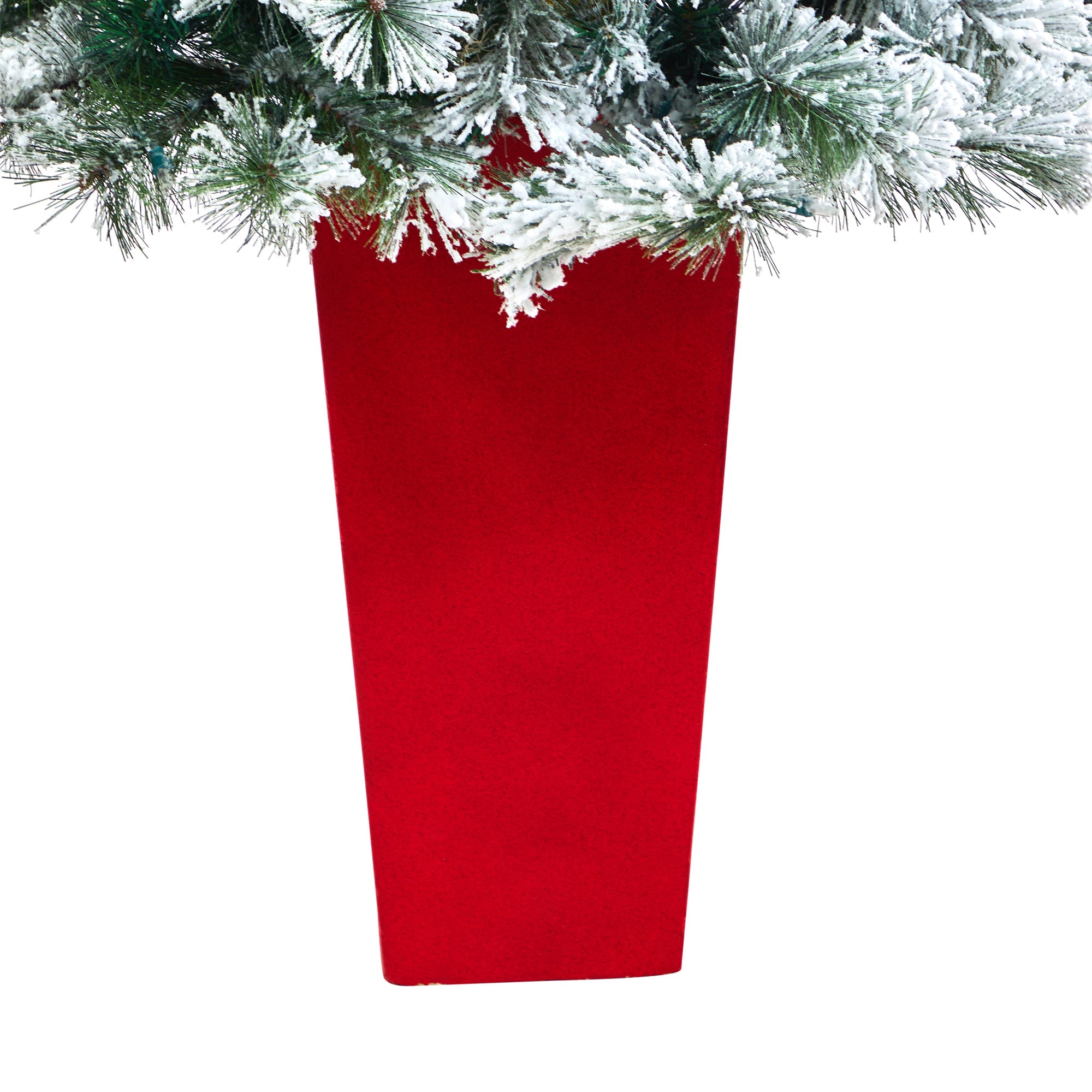 5' Flocked Oregon Pine Artificial Christmas Tree w/ 100 Clear Lights