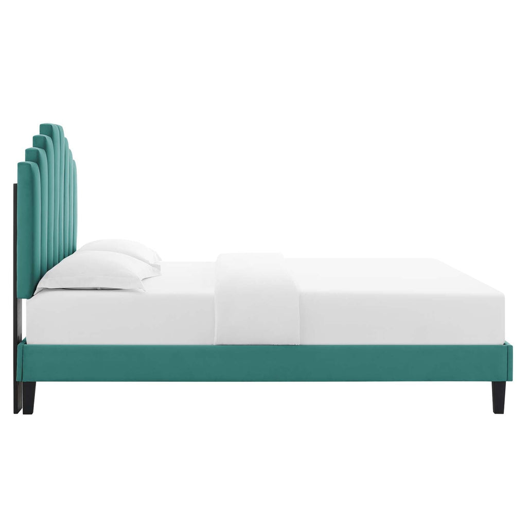 Elise Performance Velvet King Platform Bed by Modway