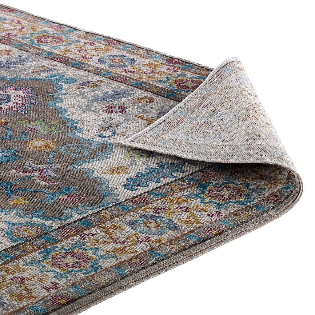 Success Anisah Distressed Floral Vintage Medallion 4x6 Area Rug by Modway