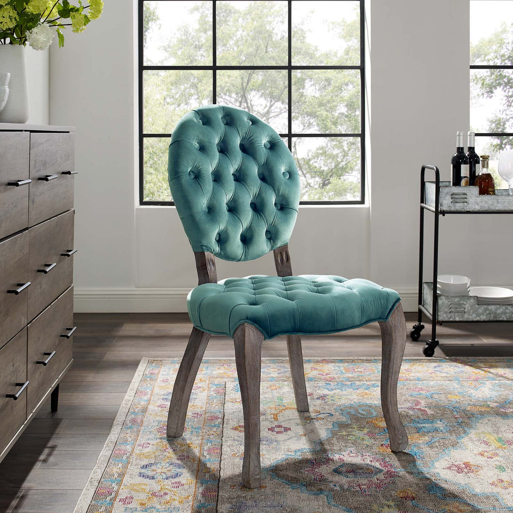 Exhibit French Vintage Dining Performance Velvet Side Chair by Modway