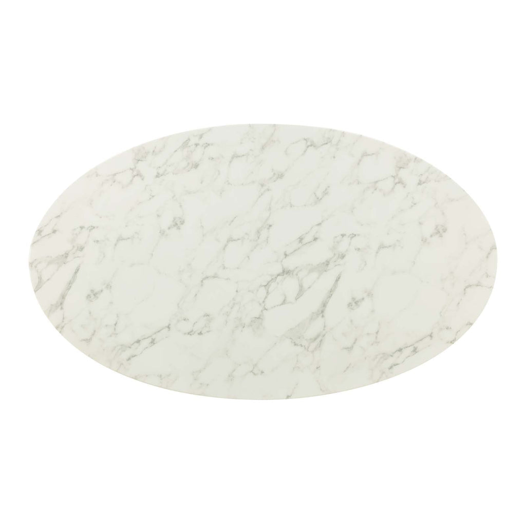 Lippa 60" Oval Faux Marble Dining Table by Modway