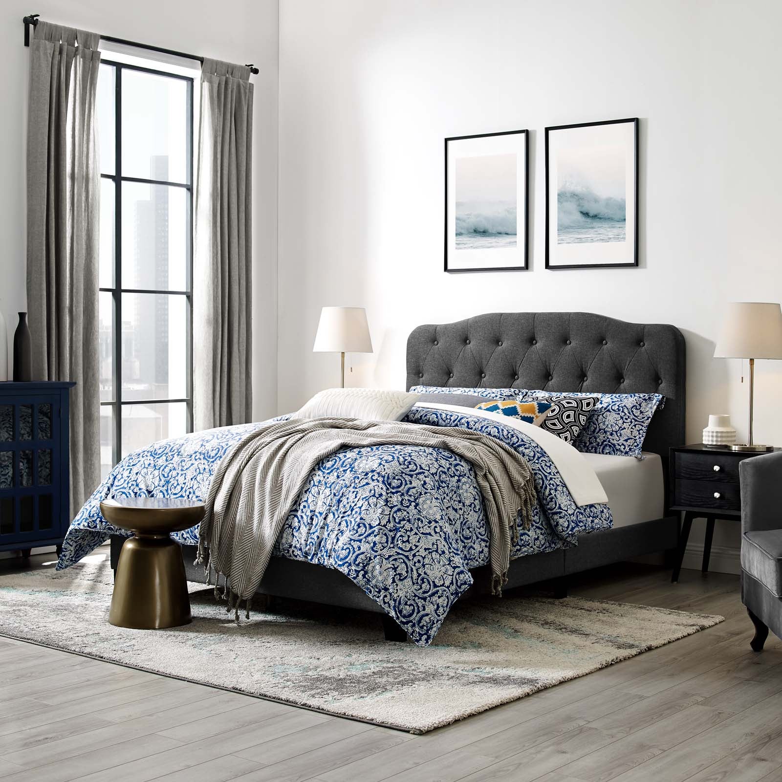 Amelia Upholstered Fabric King Bed by Modway