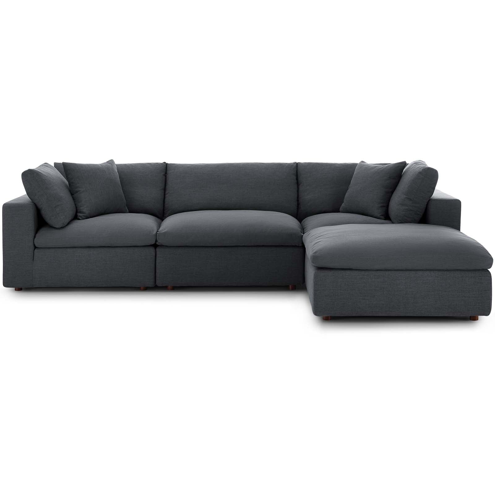Commix 4 Piece Down Filled Overstuffed Sectional Sofa Set by Modway